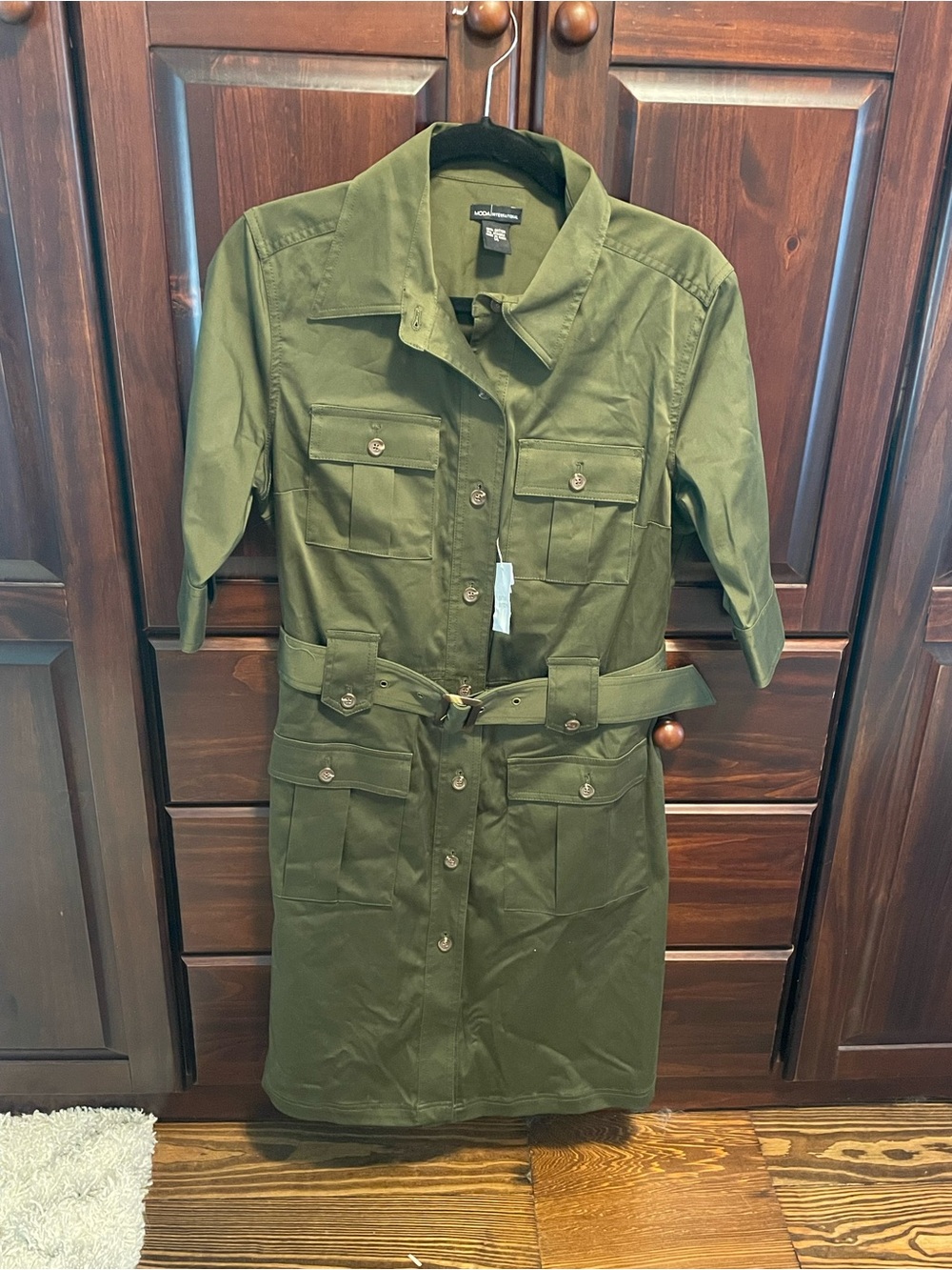 Vintage! Never worn! Moda International utility shirt dress, size 14.
